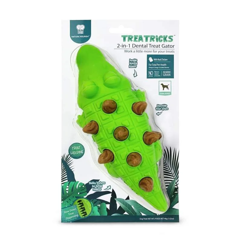 [36% OFF] Natura Nourish 2-in-1 Gator Dog Toy with Chicken Treats