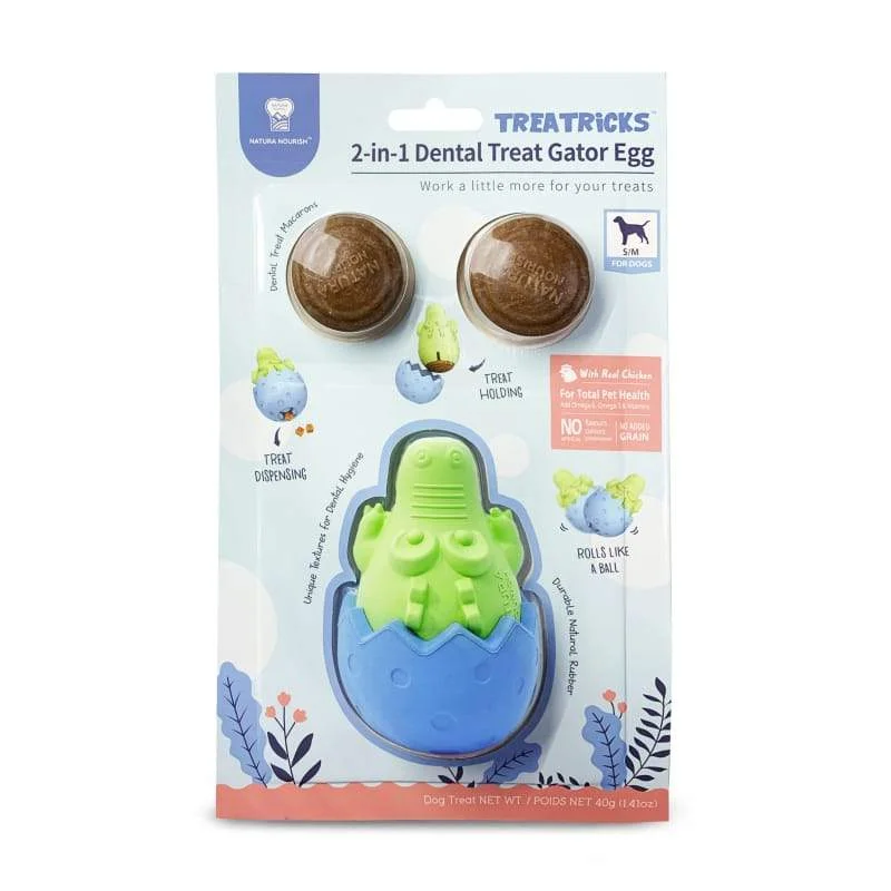 [36% OFF] Natural Nourish 2-in-1 Gator Egg Dog Toy with Chicken Treats