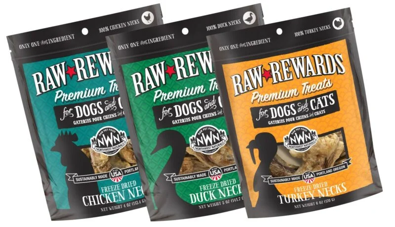 Northwest Naturals Raw Rewards - Freeze Dried Cat & Dog Treats - Turkey, Chicken or Duck Necks