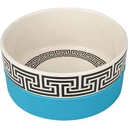 Now House Greek Key Pet Duo Bowl Blue Small 1 Cup