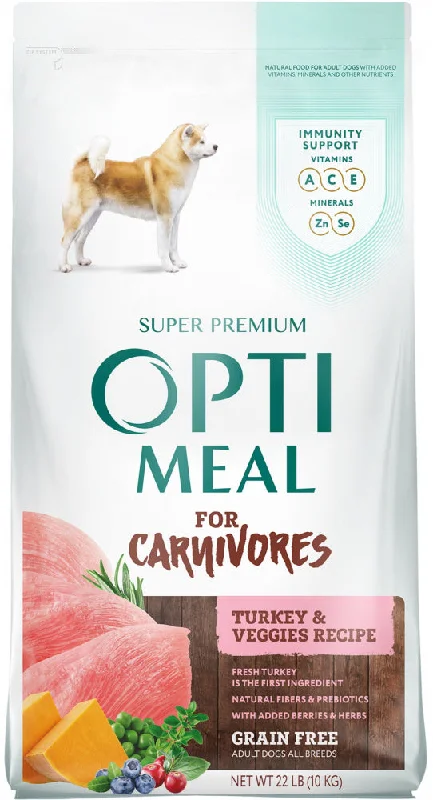 Optimeal for Carnivores Grain Free All Breeds Turkey & Veggies Recipe Adult Dog Dry Food