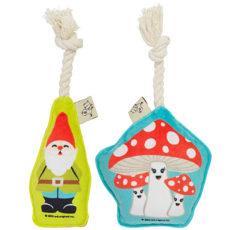 Speckle & Spot Gnome & Mushrooms Mini Rope Dog Toys