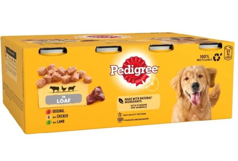 Pedigree Wet Dog Food Tins (Adult) 12pack 400g Loaf