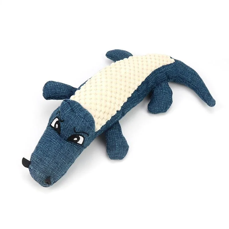 Pet Toon Crocodile Blue Plush Dog Toy