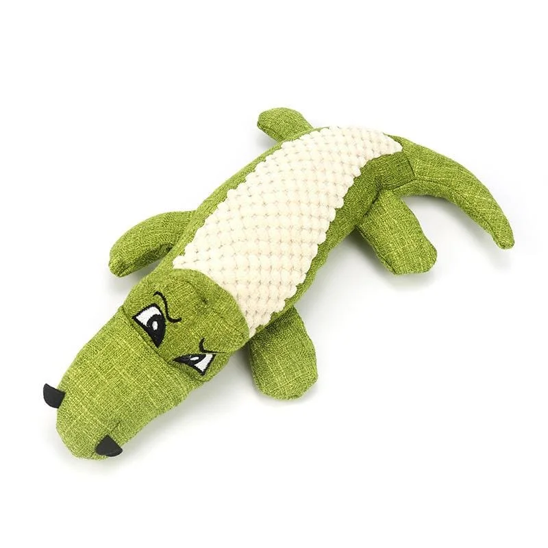 Pet Toon Crocodile Green Plush Dog Toy