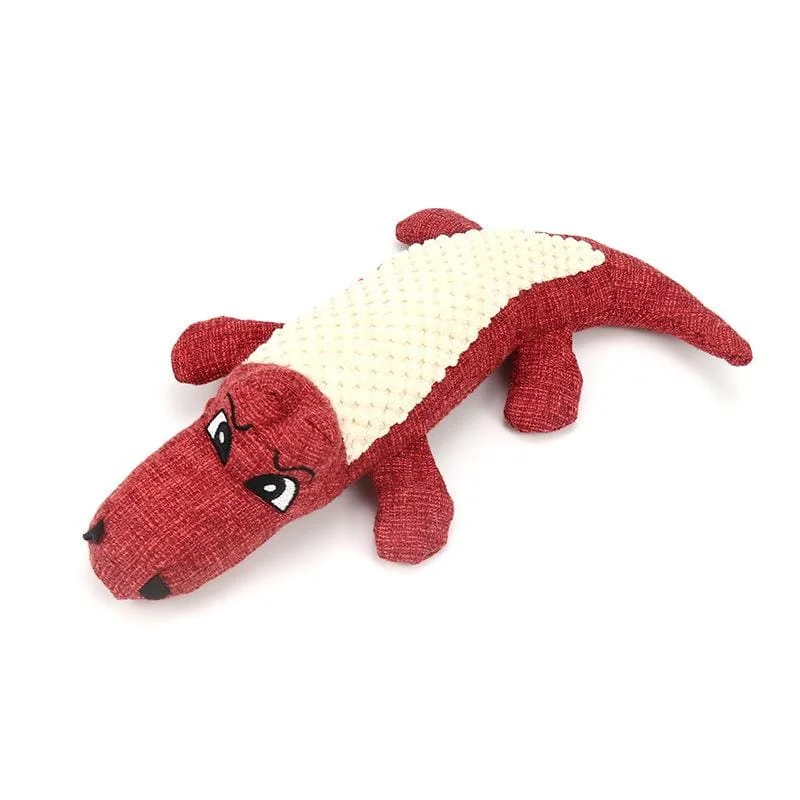 Pet Toon Crocodile Red Plush Dog Toy