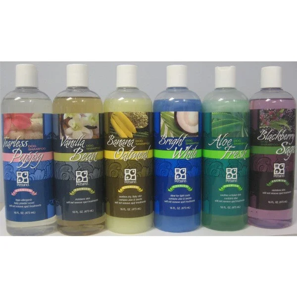 Petland Premium Dog Shampoo; 6 different types available.