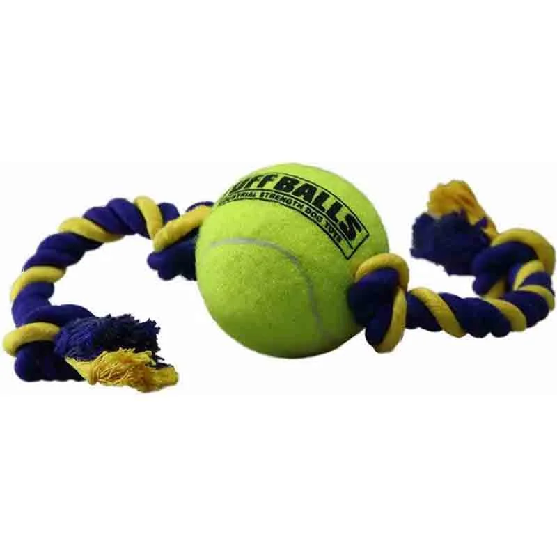 Petsport Tuff Ball Tug 14" Inch Rope with 2.5" Inch Tuff Ball