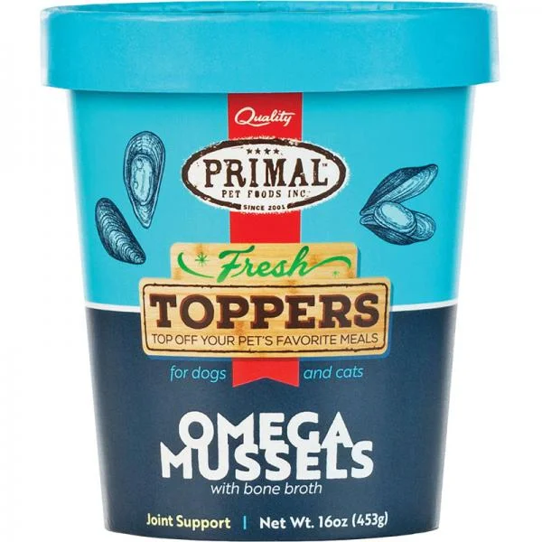 Primal D/C Fresh Toppers Omega Mussels 16oz