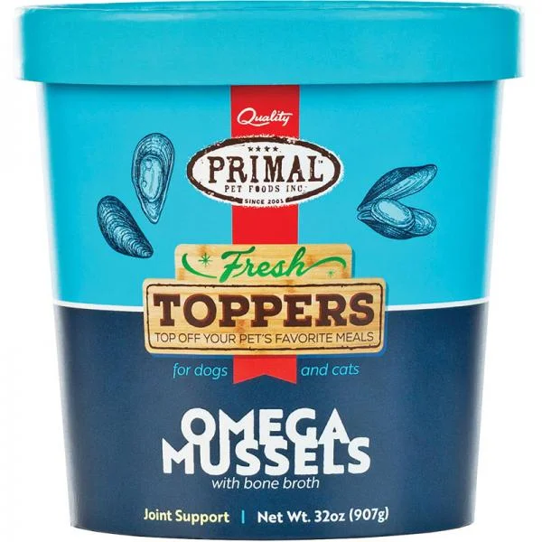 Primal D/C Fresh Toppers Omega Mussels 32oz