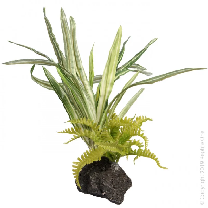 Reptile One Artificial Plant Lilyturf and Bracken with Pumice Base*