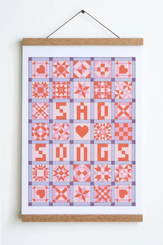 Sad Songs Patchwork Print