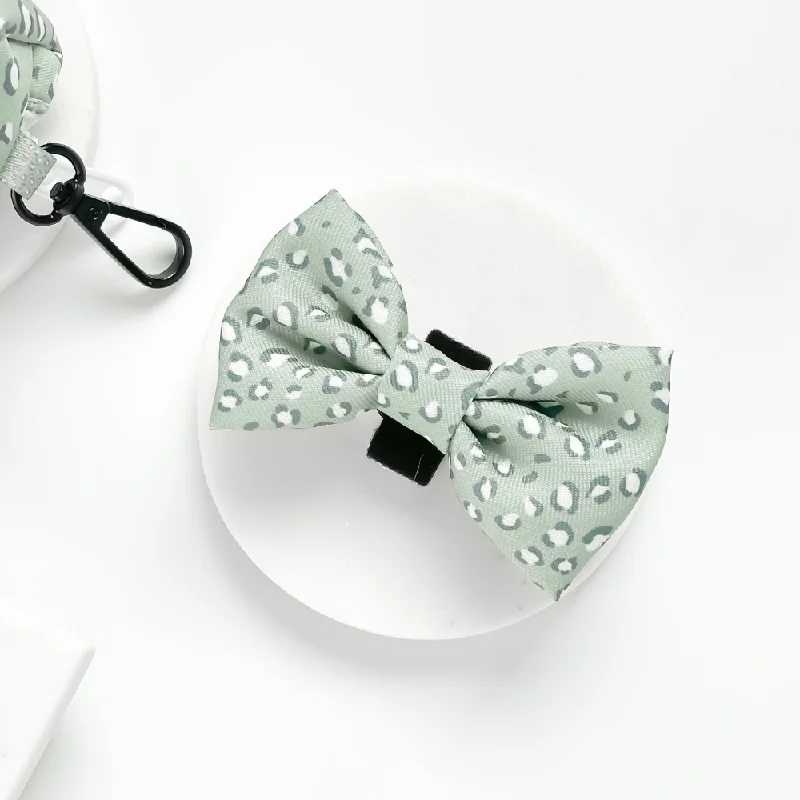 Sage Leopard Bow Tie