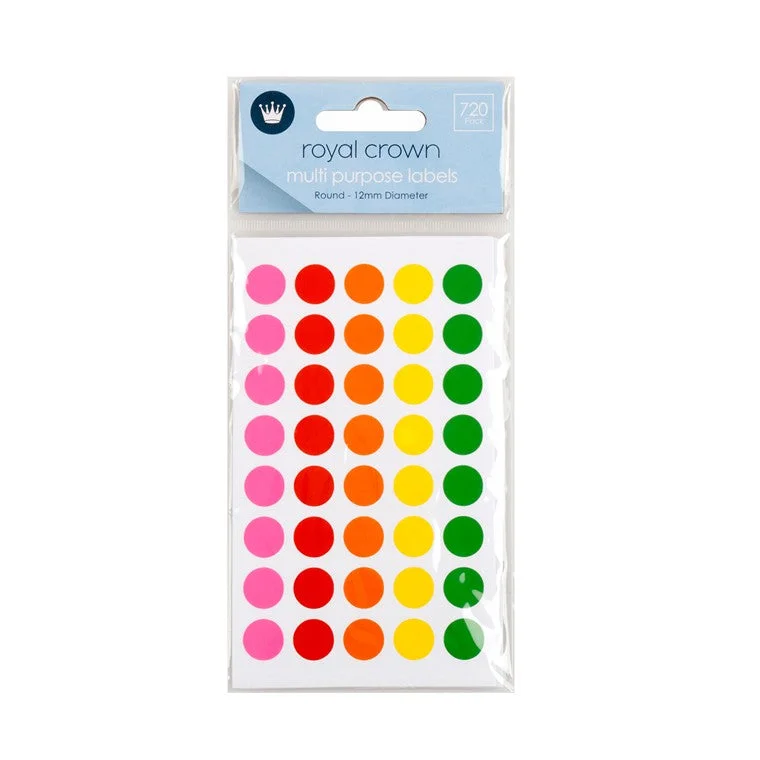 Round Coloured Labels, 720pk