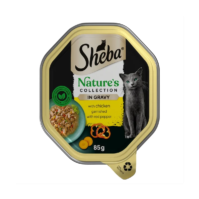 Sheba Cat Tray 85g Natures Collection Chicken & Red Pepper In Gravy