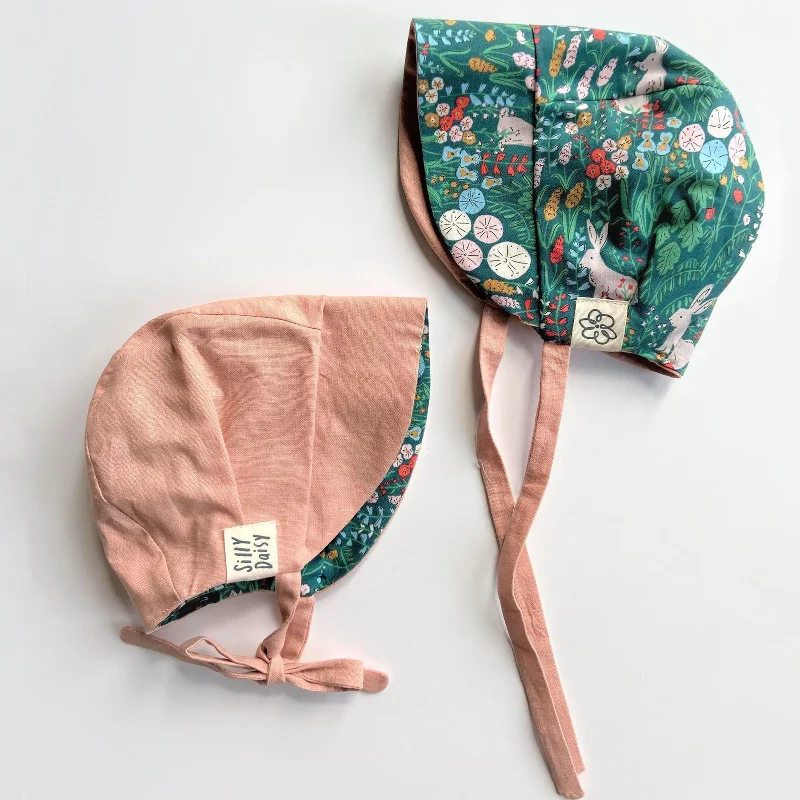 Silly Daisy Reversible Baby Bonnet - Bunny