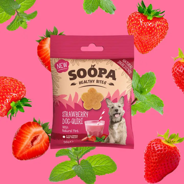 Soopa Strawberry Dog-Quiri Bites Dog Treats