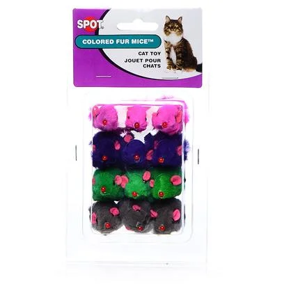 SPOT Colored Fur Mice Cat Toy