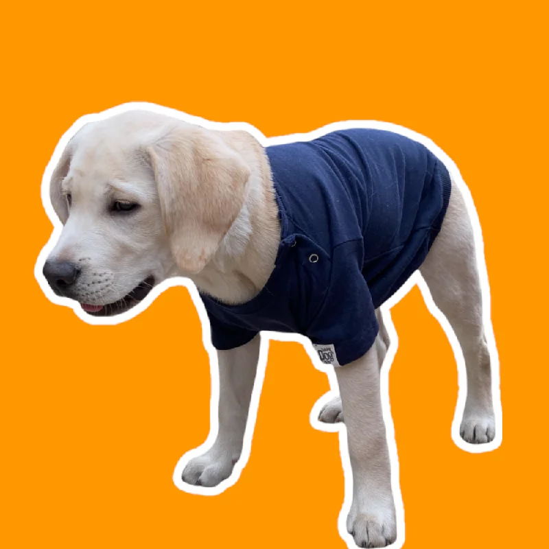 Talking Dog Club Doggy Warmer Solid Sweatshirt for Dogs (Navy Blue)