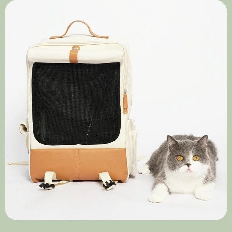 TINYPET Cream Pet Backpack