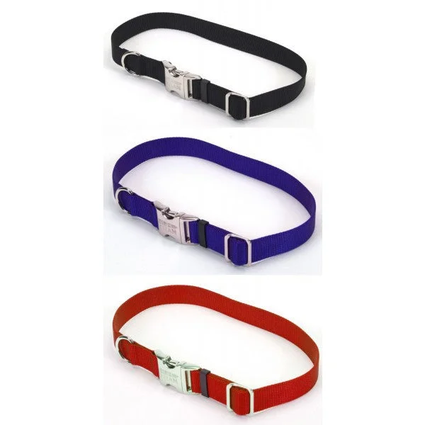 Titan Adjustable Nylon Collar with Metal Buckle; available in 2 sizes and 4 colours.