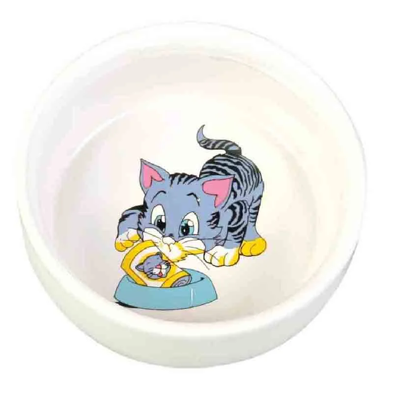 Trixie Cat Cermaic Bowl White, 300 ml