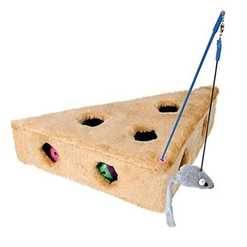 Trixie Cat's Cheese With Playing Rod & 3 Toy Balls, 35 cm