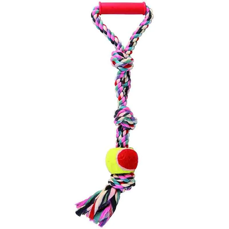 Trixie Playing Rope with Tennis Ball, Dog Toy 6 cm X 50 cm