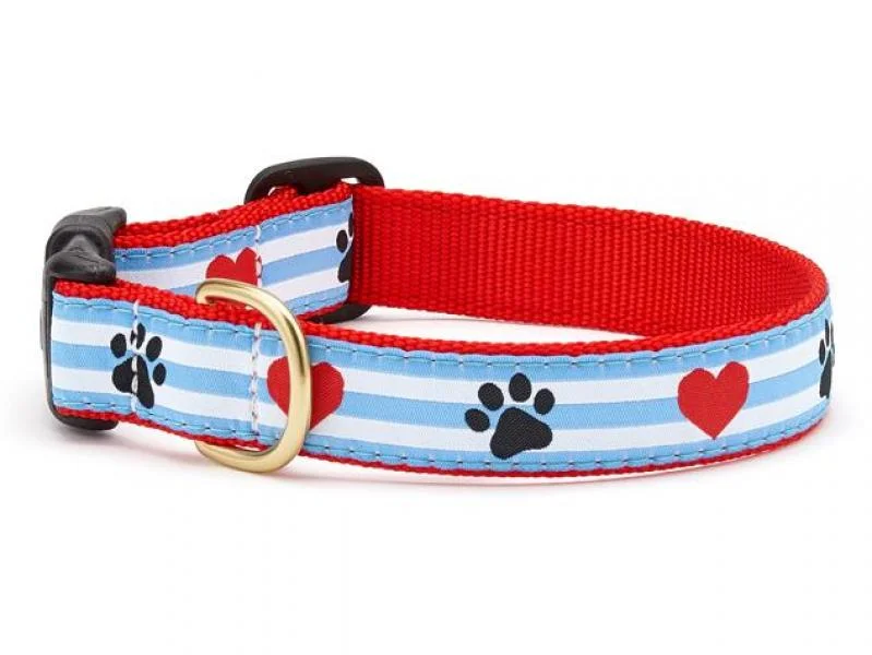 UpCountry D Collar Pawprint Stripe L 1”