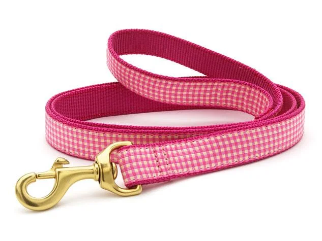 Up Country Pink Gingham 6 Foot Leash