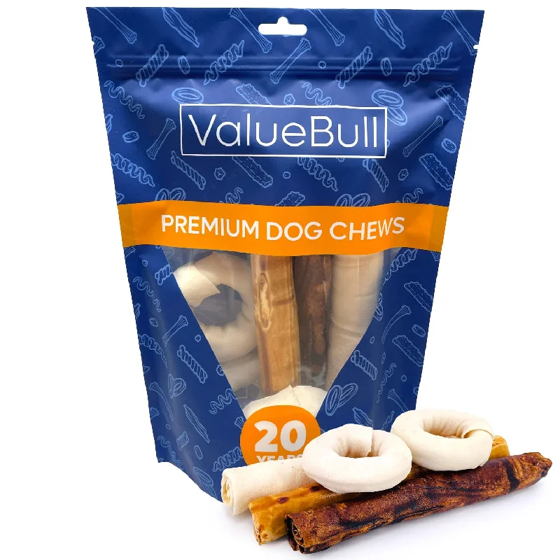 ValueBull USA Rawhide, Large Dog Variety Mix, Fun Shapes, 1 Pound