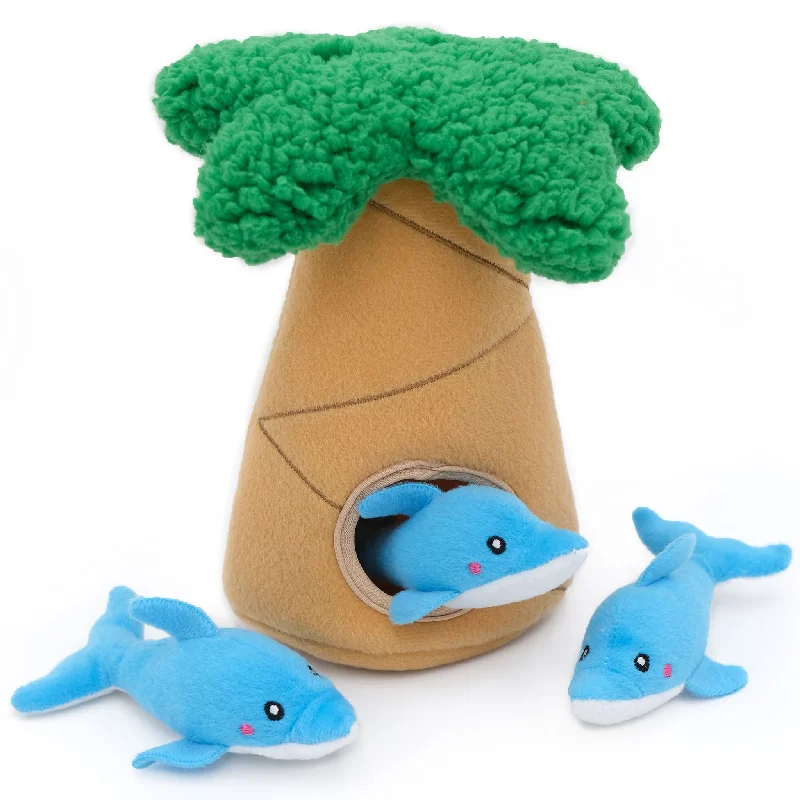 Zippy Paws Dolphins Tree Burrow Dog Toy